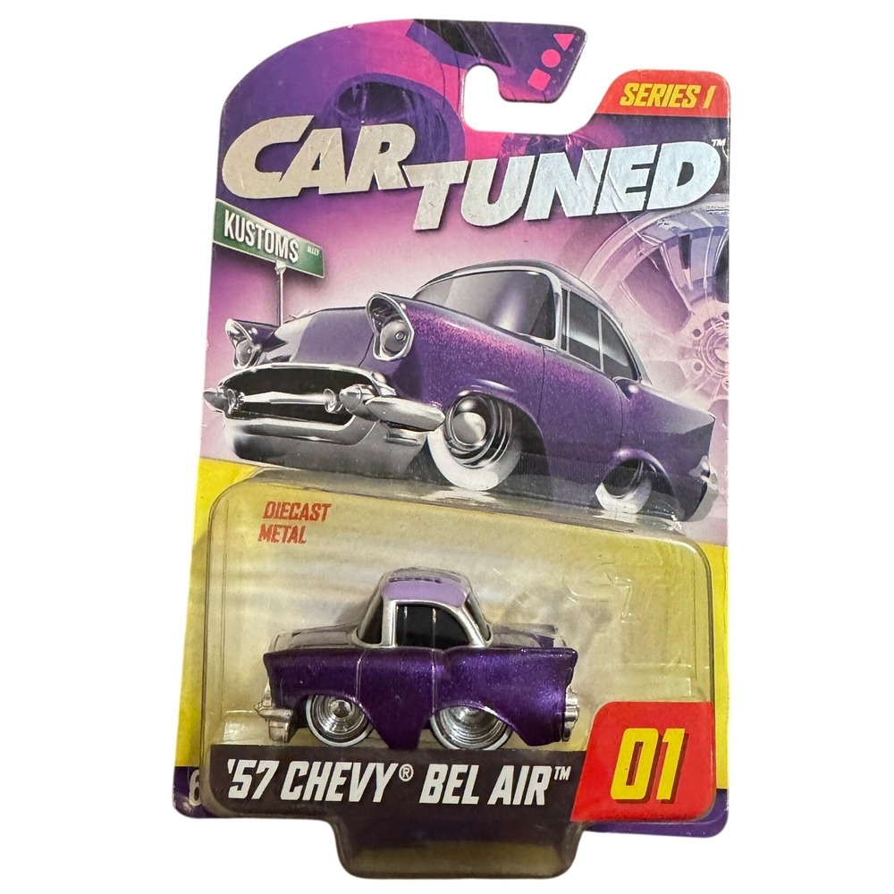 NIB Car Tuned '57 Chevy Bel Air #01 Walgreens Exclusive Series 1 Purple Kustoms